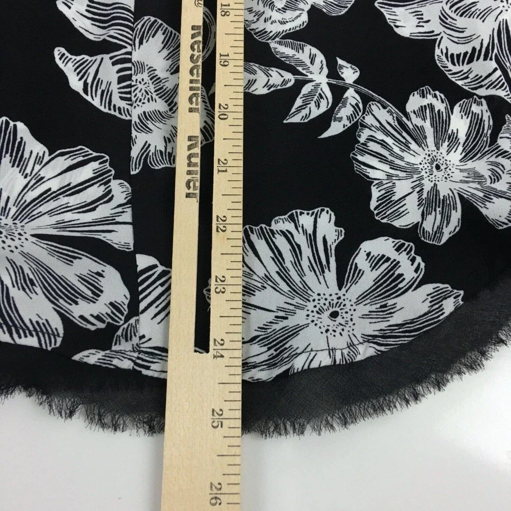 Who What Wear Womens Top Small Black White Floral Sleeveless Chiffon Blouse - Picture 10 of 11